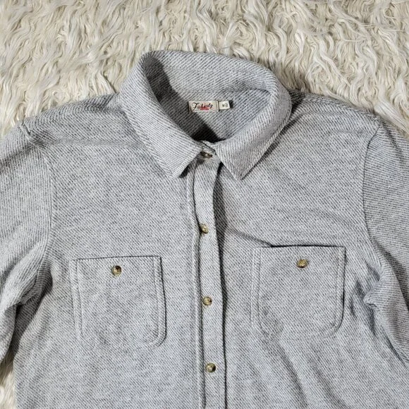 Faherty Legend Sweater Shirt - Fossil Grey Twill - Size M